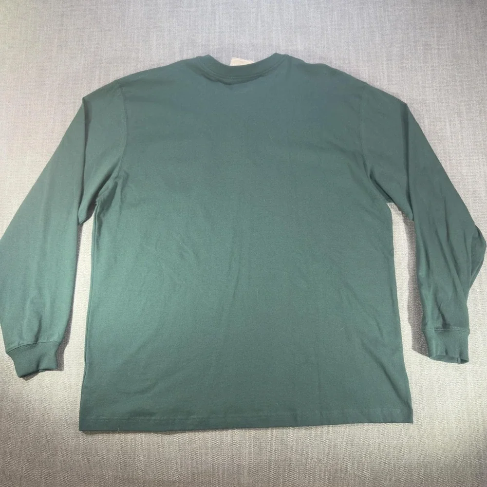 Carhartt Shirt Mens XL Green Long Sleeve Henley Pocket Original Fit Work Tee